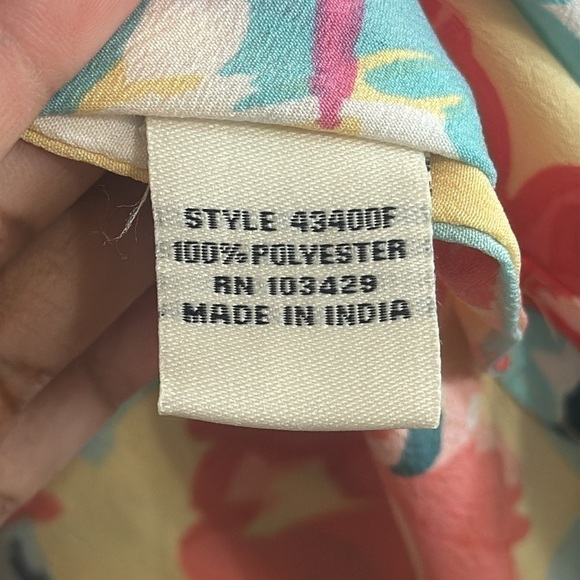 CAFFE MARRAKESH Vintage Yellow Floral 3/4 Puff Sleeve Button Down Blouse Size 1X - Picture 5 of 7